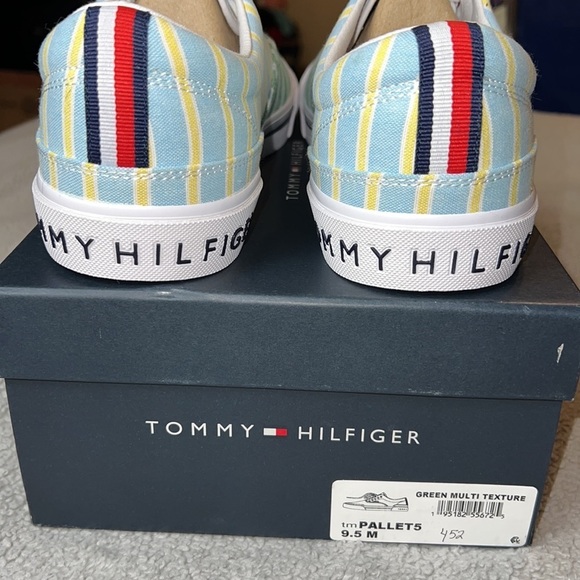 Tommy Hilfiger Pallet 5 Green Multi Stripe Preppy Casual Basic Men’s Sneaker - Picture 2 of 10